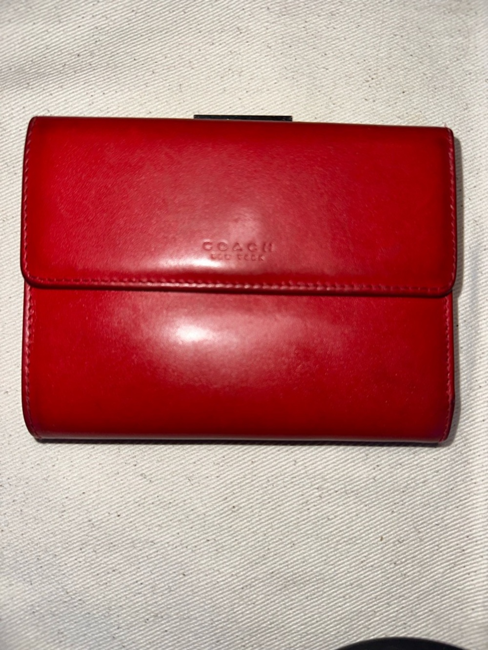 Coach Vintage Frame Wallet 7891 • Polished Calfskin • Y2K Archive Red ❤️ - Picture 3 of 11